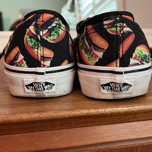 Vans Black Cheeseburger Lace Up Shoes Size W9.5/M8 - Picture 3 of 4